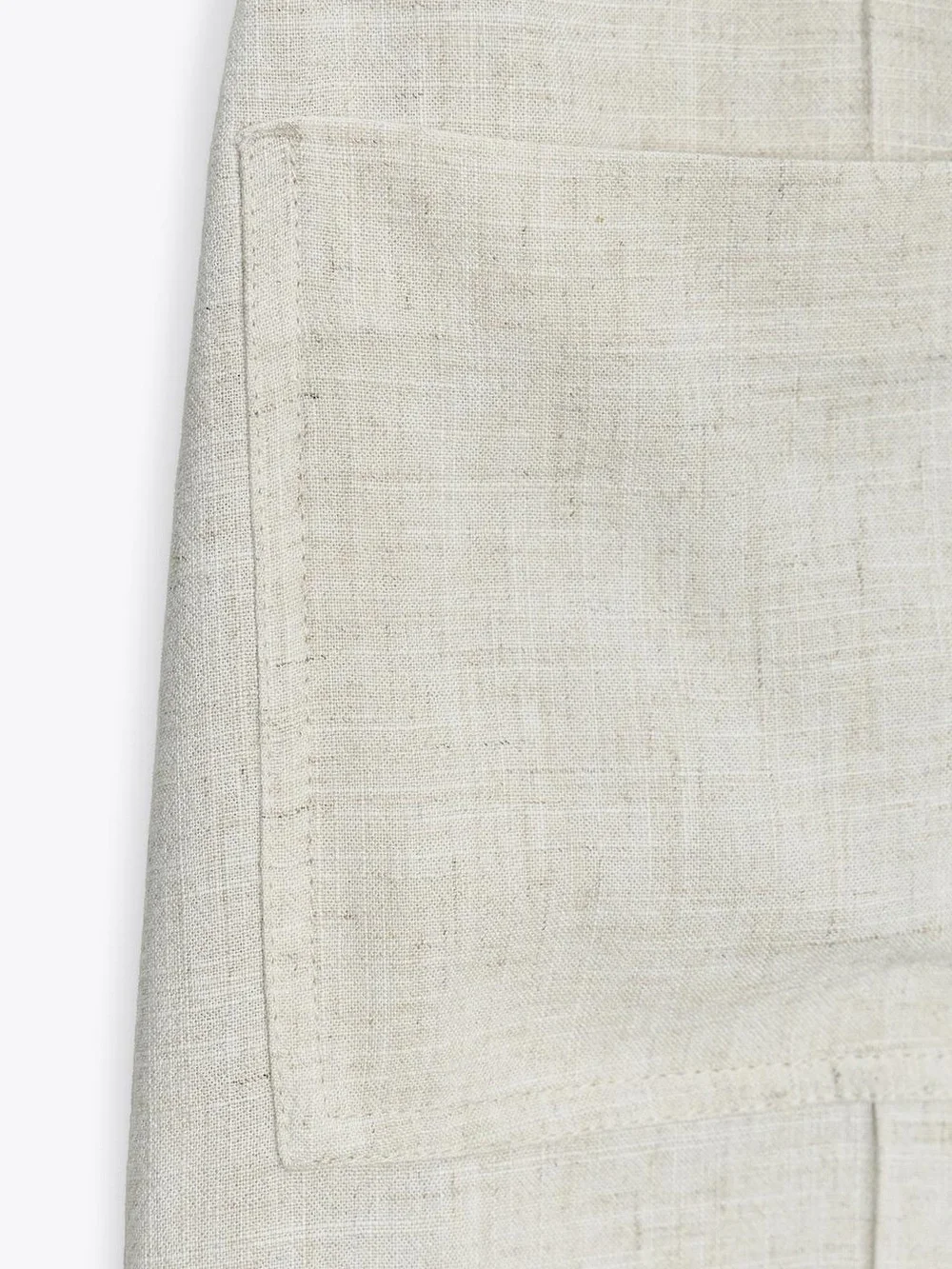 Zara NWT Cream Linen Blend Culotte Style Cropped Wide Leg Trousers (Medium)